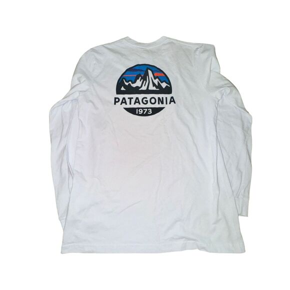 Patagonia Fitz Roy Scope Shirt Men's Size S White Responsibili-tee L/S - Picture 3 of 6